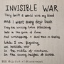 INVISIBLE WAR writing stories